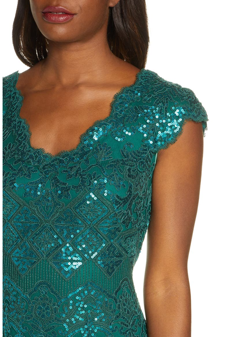 Sequin Lace Cocktail Dress, Alternate, color, PINE
