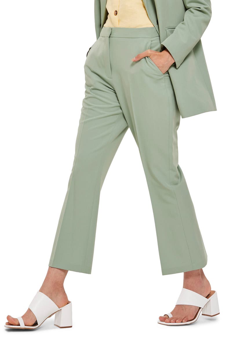 Cropped Suit Trousers, Main, color, LIGHT GREEN