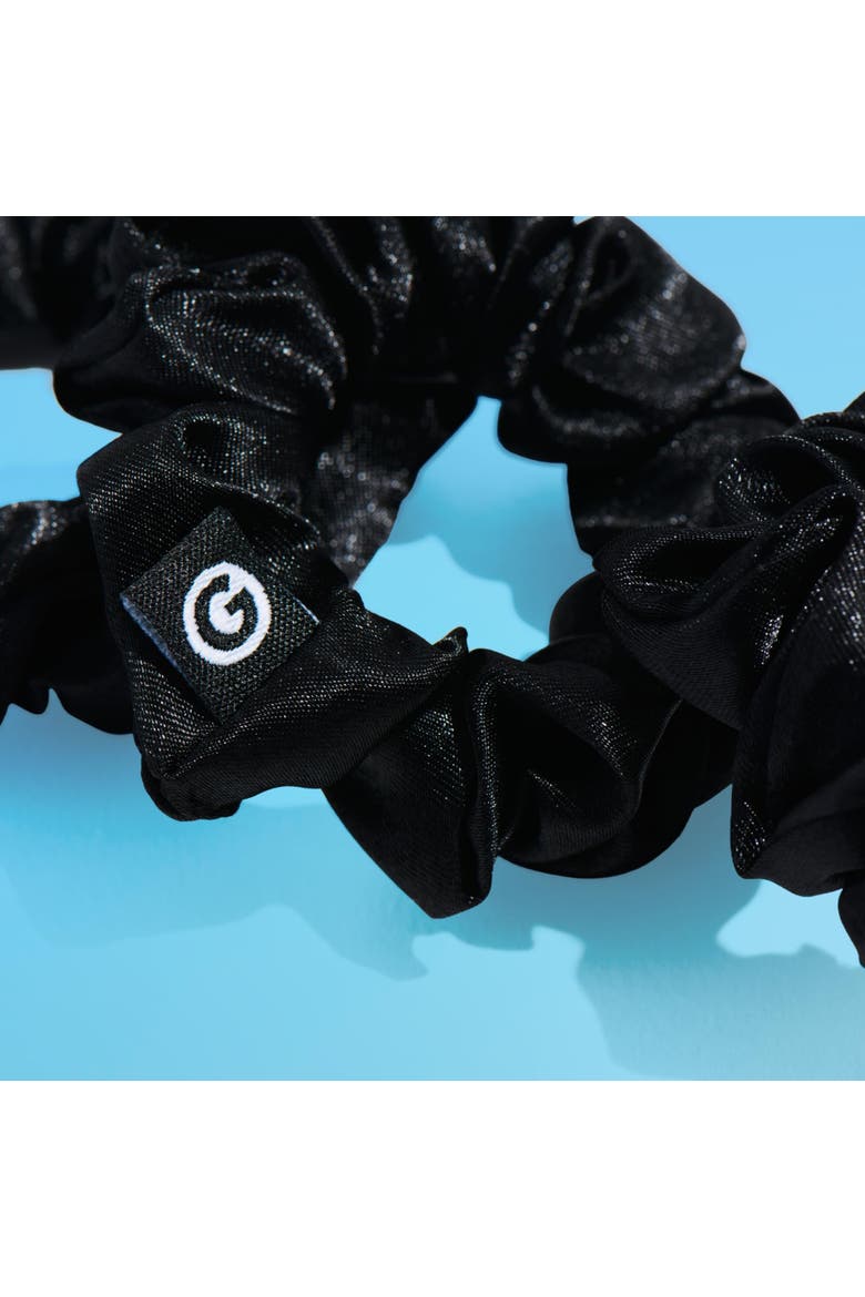 Medium Satin Scunchies, Alternate, color, Black