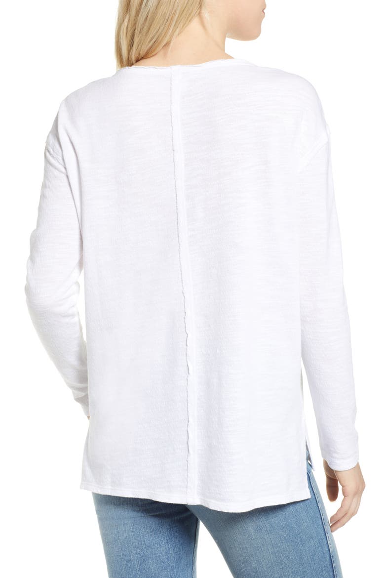 Split Neck Tee, Alternate, color, WHITE