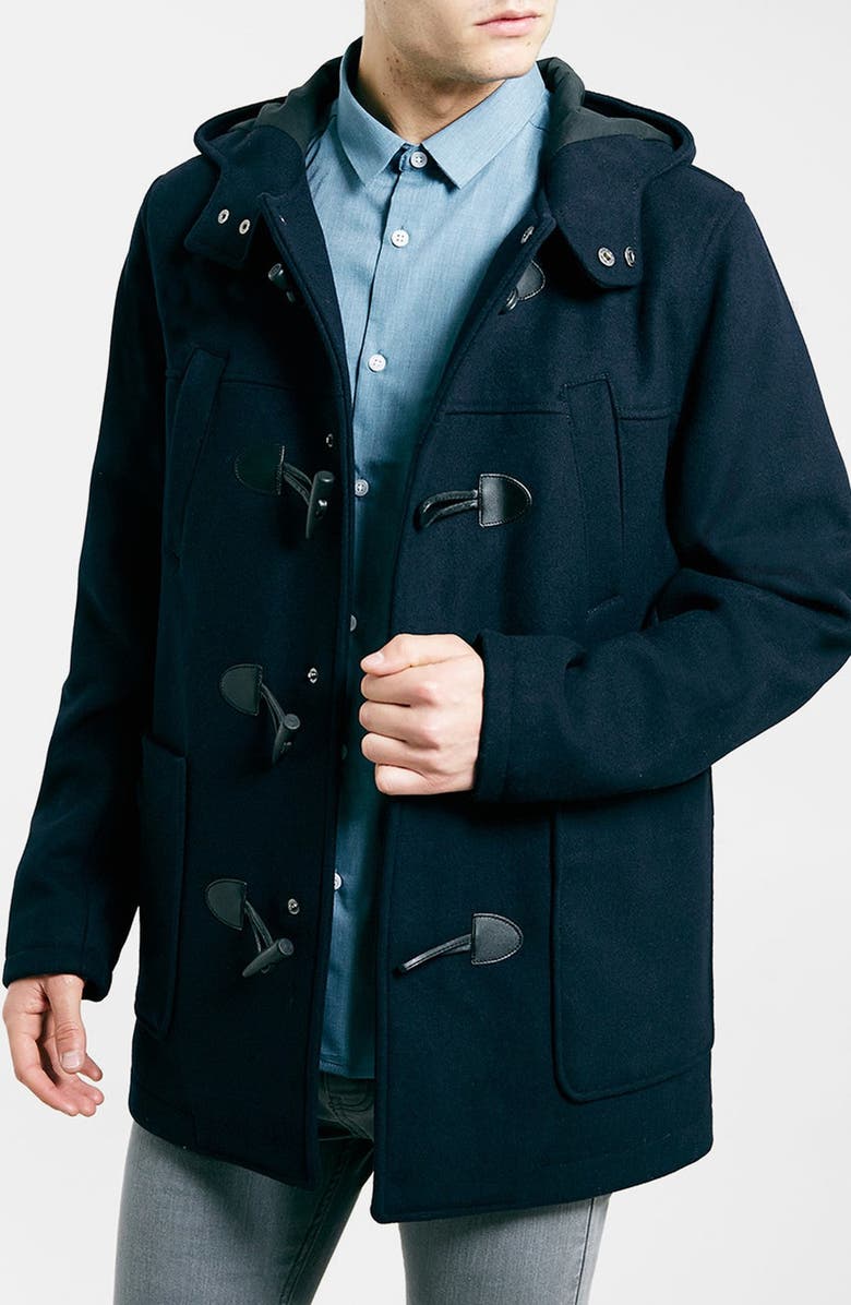 Topman Wool Blend Duffle Coat, Main, color, 