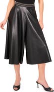 Vince Camuto Faux Leather Crop Wide Leg Culotte Pants