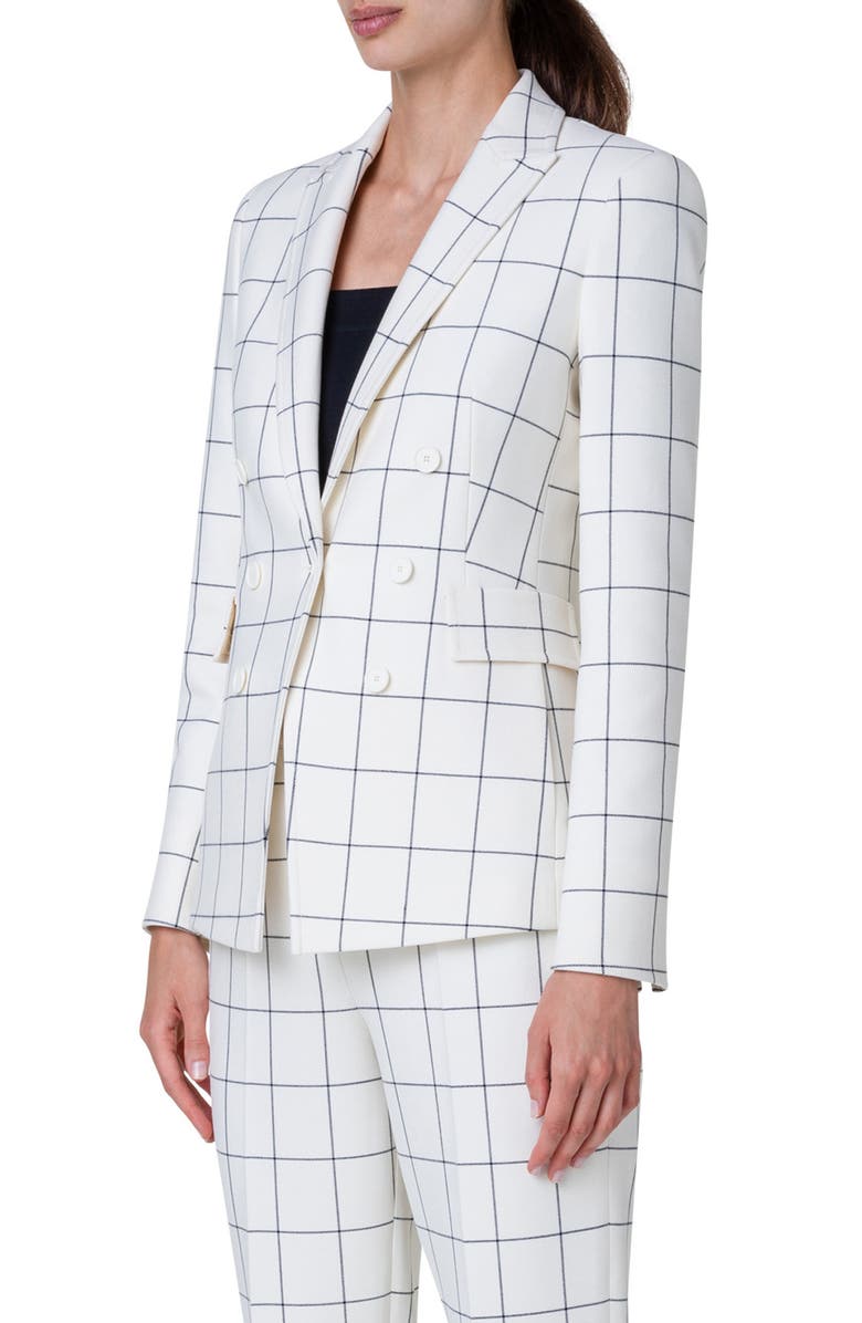Akris punto Windowpane Check Crepe Blazer, Alternate, color, 