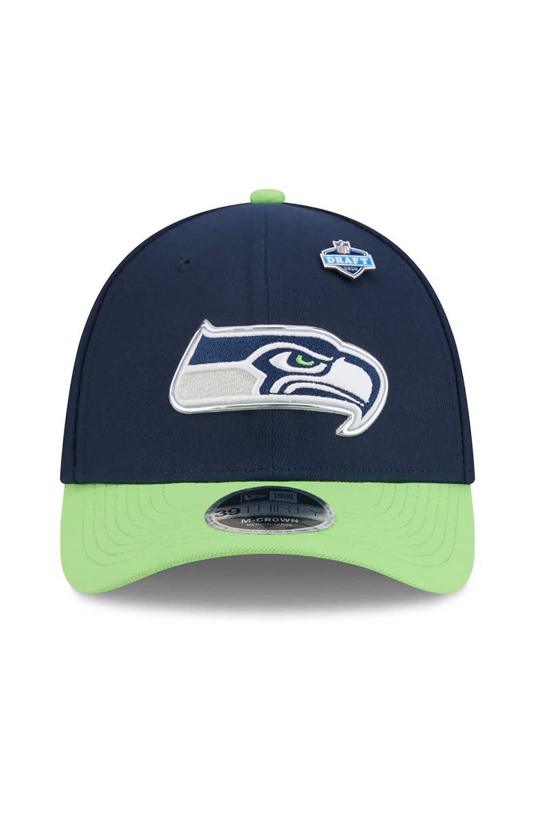 New Era Men's New Era  College Navy/Neon Green Seattle Seahawks 2026 NFL Draft 39THIRTY M-Crown Flex Hat, Alternate, color, College Navy