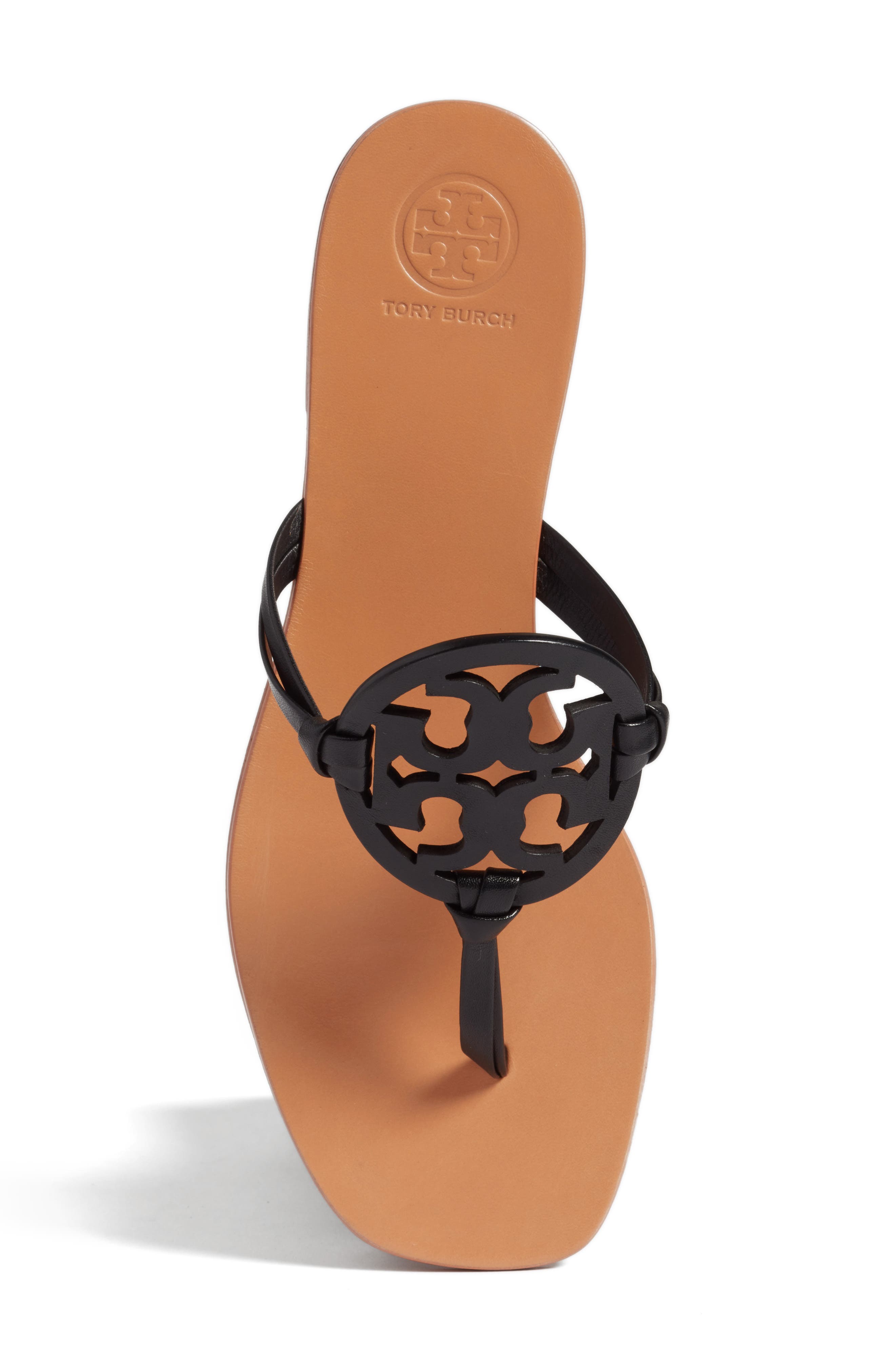 Tory Burch Miller Logo Thong Sandal, Alternate, color, 