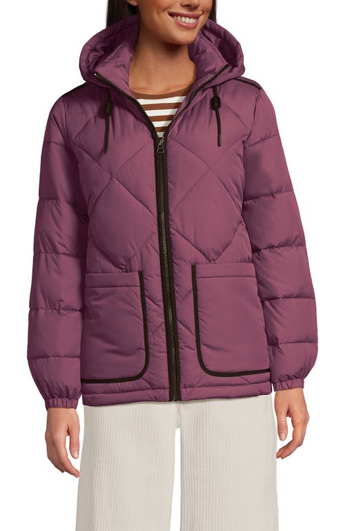 Lands' End Featherfree Insulated Diamond Quilted Jacket In Purple