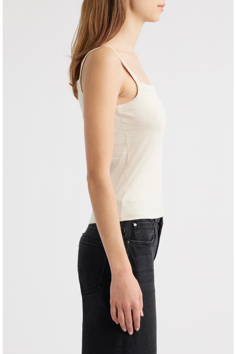 The Slub Cotton Square Neck Tank, Alternate, color, OATMEAL