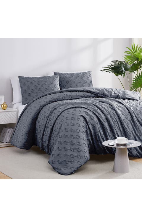 Delta Clipped Jacquard Duvet Cover Set