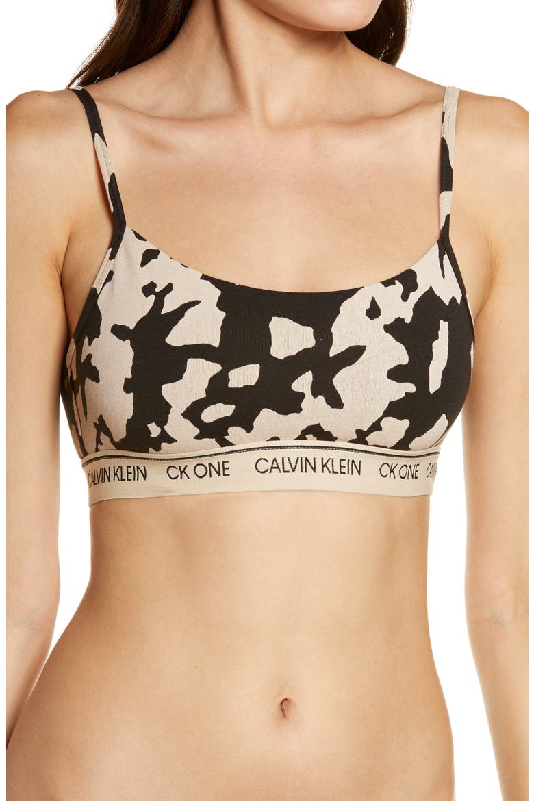 CK One Bralette, Main, color, CUT OUT PRINT_CHARMING KHAKI
