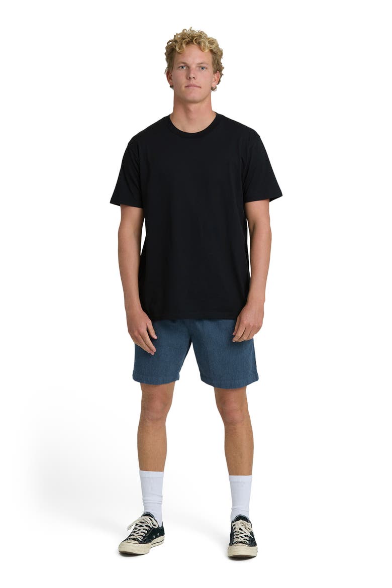 San 'O Layback Cotton & Linen Shorts, Alternate, color, BLUE HEATHER