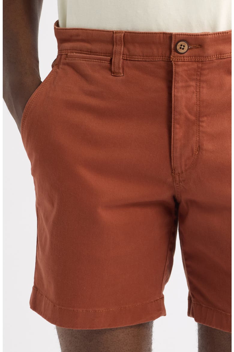 Boracay® Island Stretch Cotton Chino Shorts, Alternate, color, DEEP CLAY