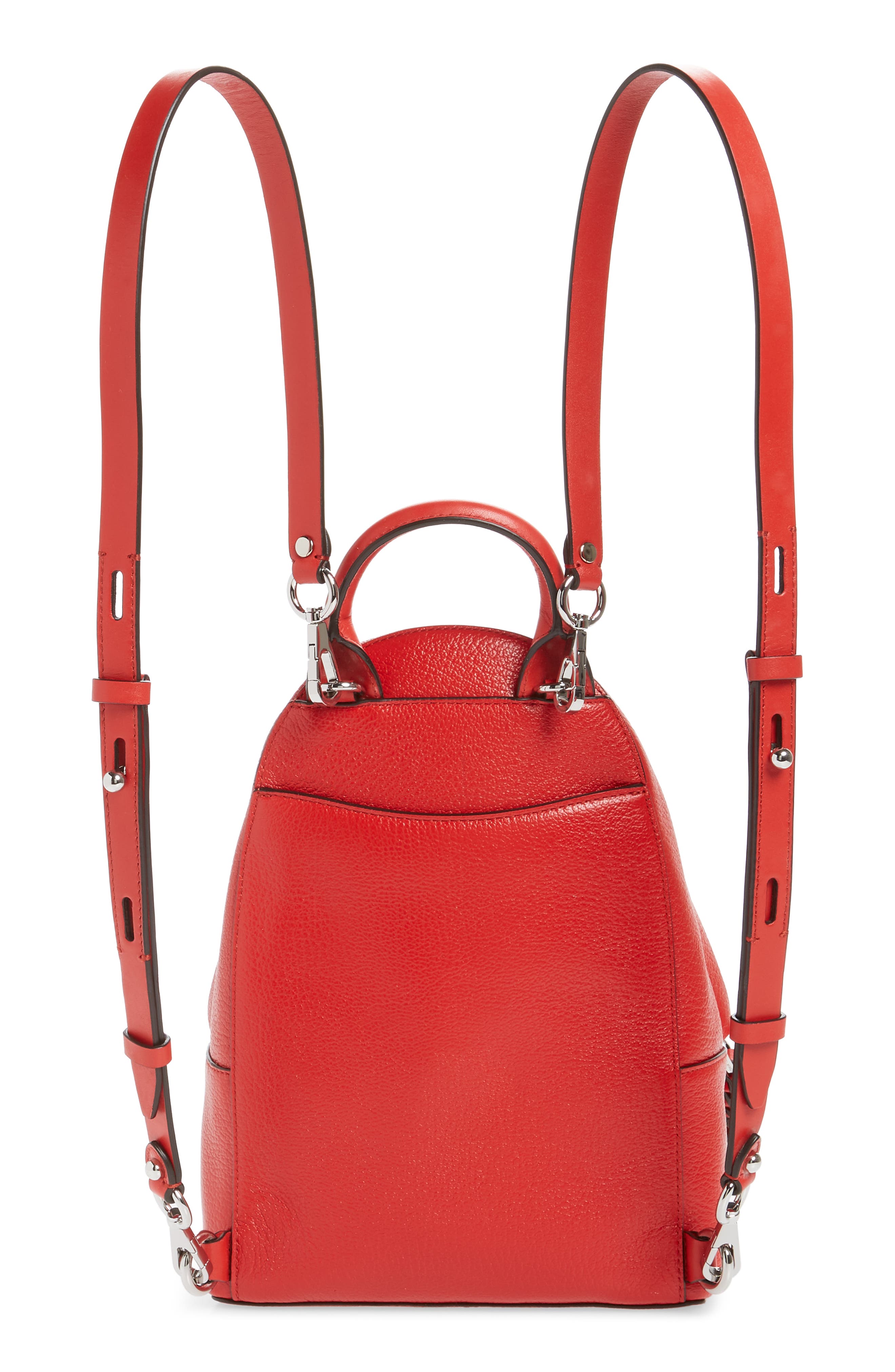 Mini Emma Convertible Leather Backpack, Alternate, color, TOMATO