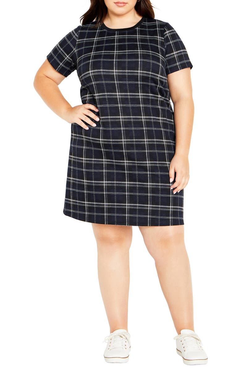 City Chic Check Love Knit Dress, Main, color,