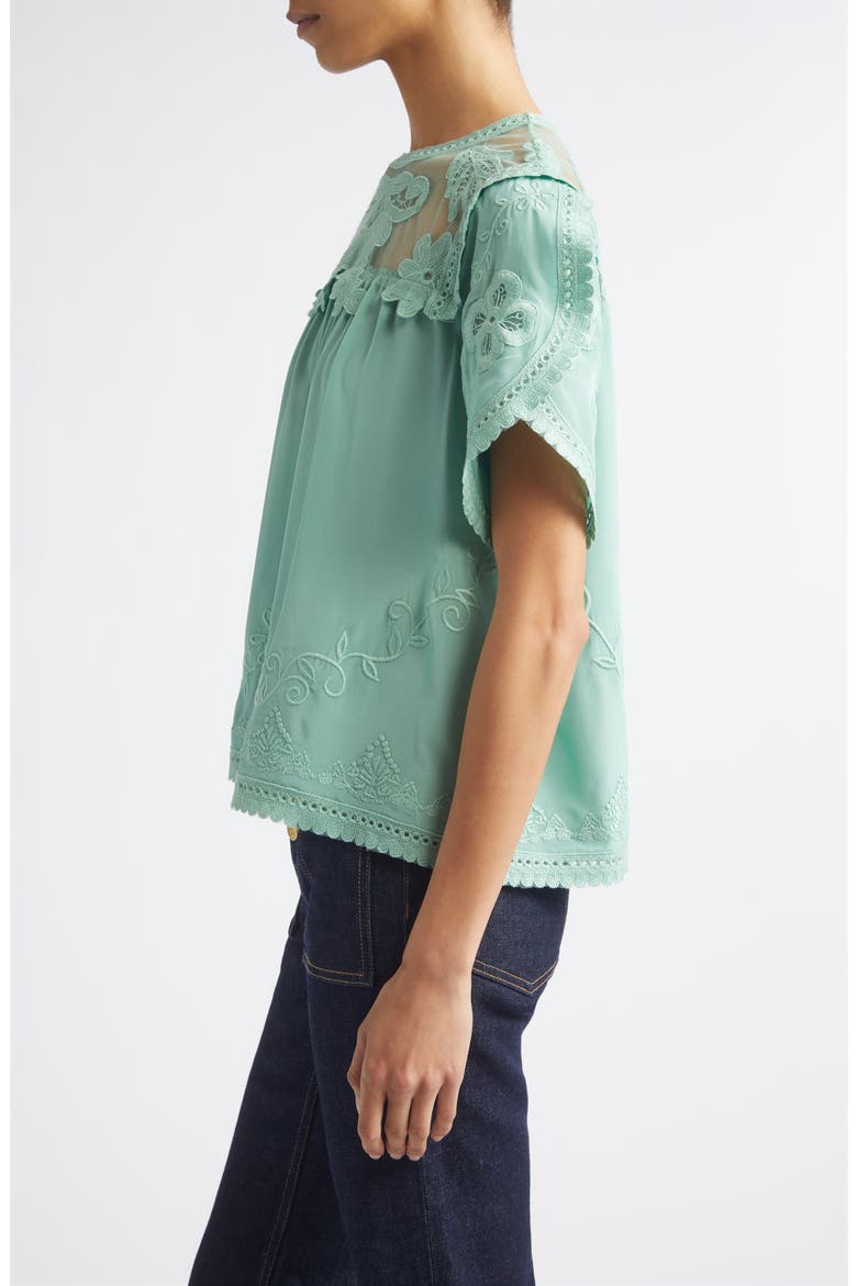 Alma Illusion Silk Top, Alternate, color, ARCTIC