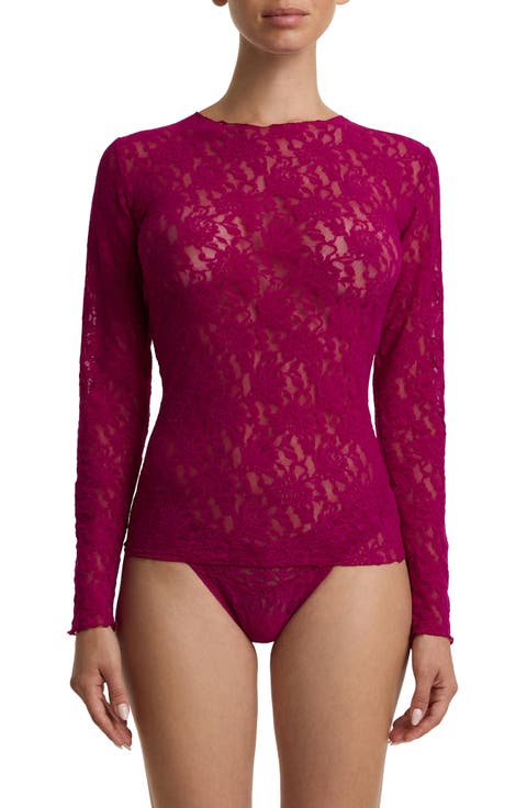 Signature Lace Long Sleeve Top
