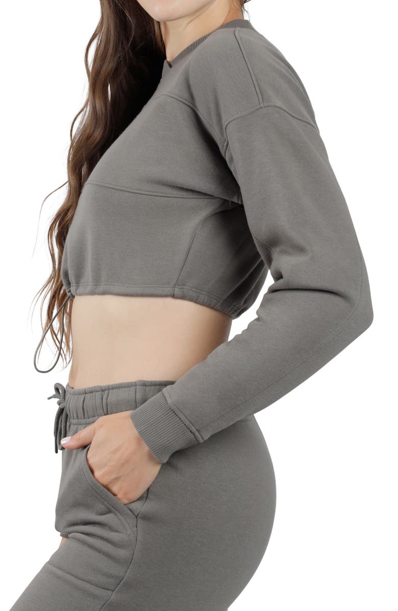 90 DEGREE BY REFLEX Brushed Cropped Long Sleeve Shirt, Alternate, color,