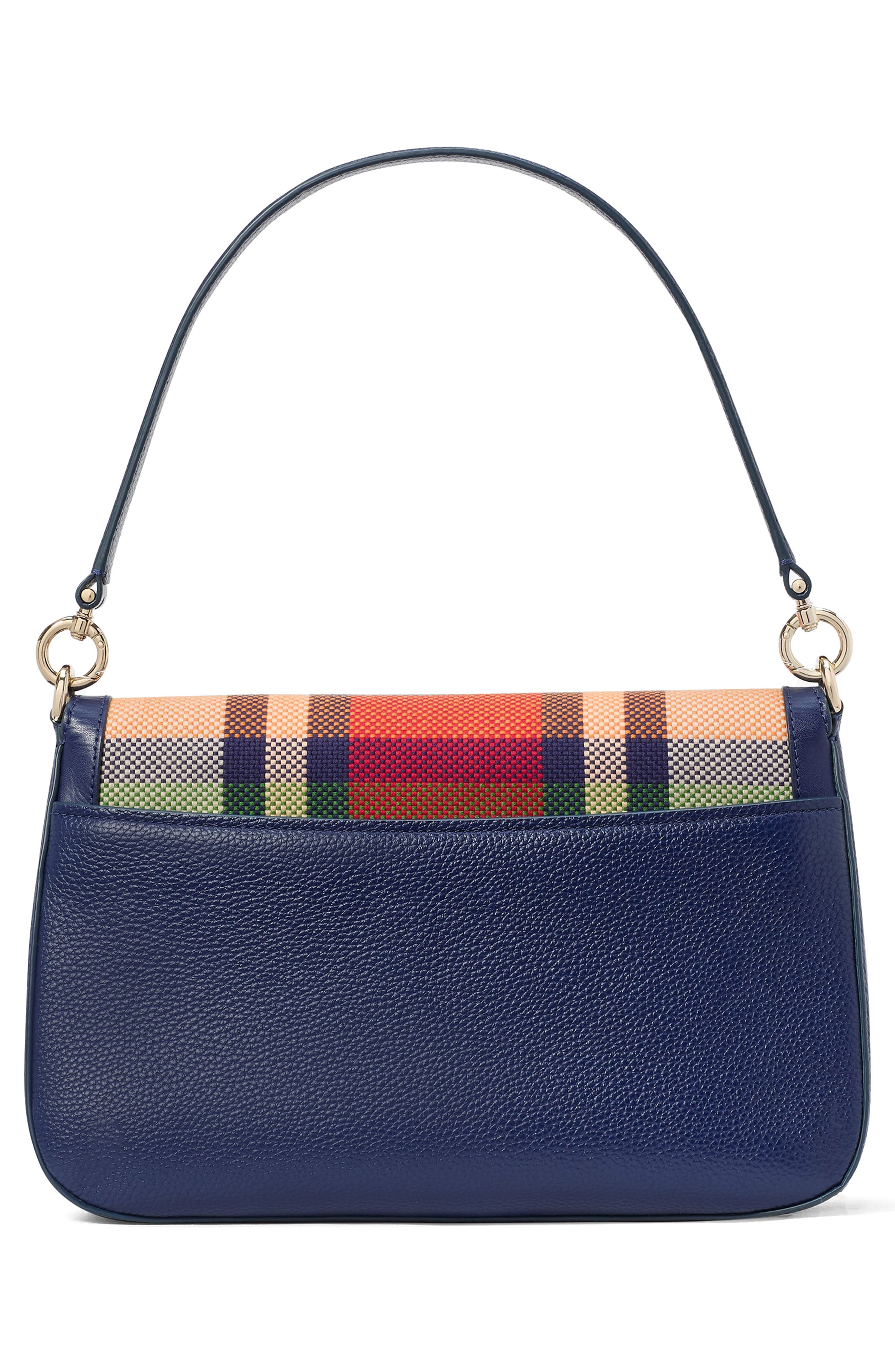 Kate Spade New York hudson grand plaid flap shoulder bag, Alternate, color, 