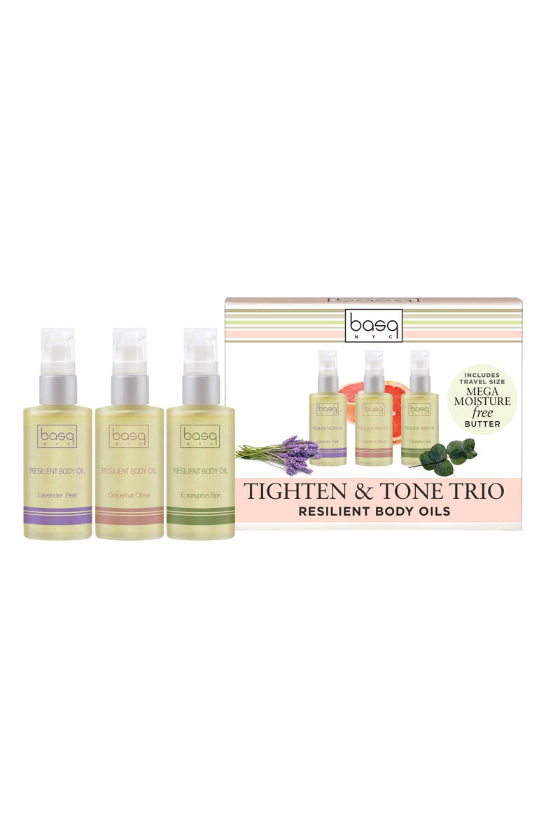 basq NYC Resilient Body Oil Toning Set, Main, color,
