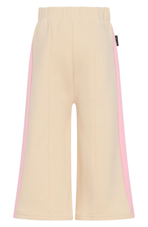 Tiny Tribe Kids' Colorblock Cotton Wide Leg Sweatpants In Neutral