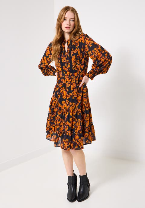 Georgette Peasant Dress