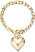 Adornia Puffy Heart Chain Bracelet