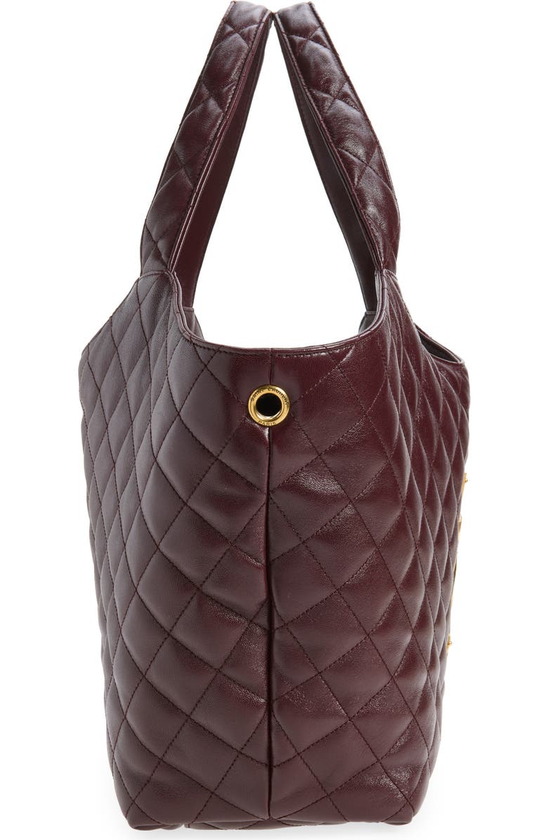 Saint Laurent Medium Icare Quilted Leather Shopper Tote, Alternate, color, Rouge Cabernet