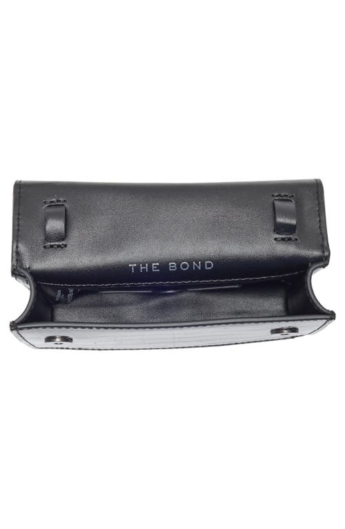 Kurt Geiger London Xs Bond Croc Embossed Leather Top Handle Bag In Black