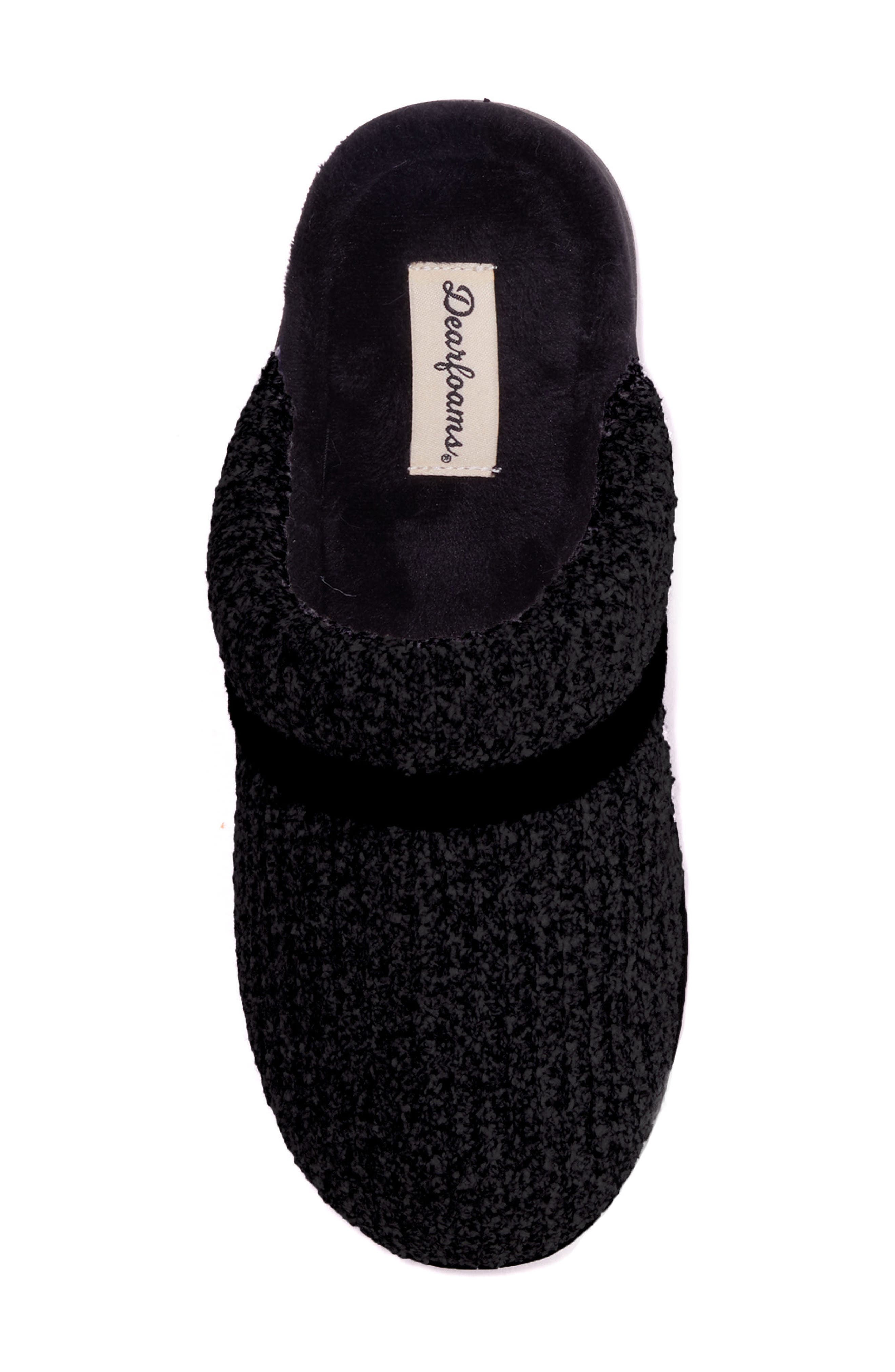 Serena Marled Chenille Scuff House Slipper, Alternate, color, BLACK