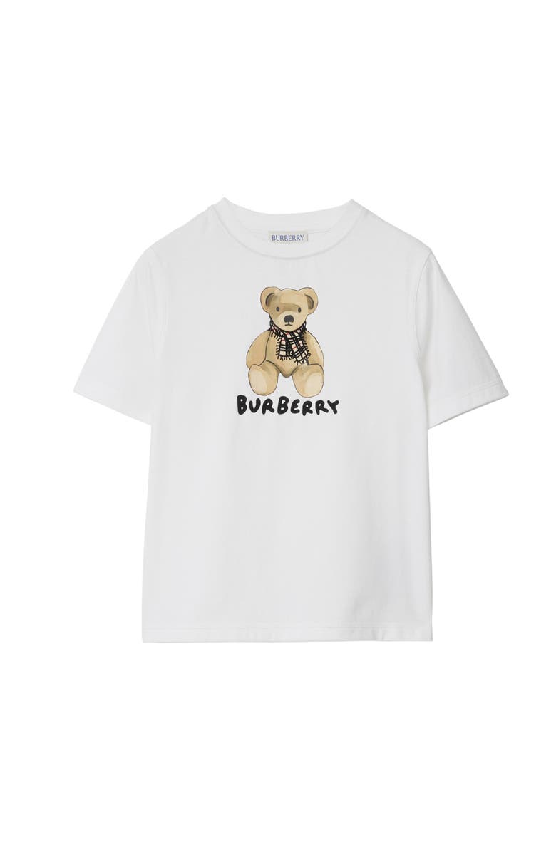 Burberry Thomas Bear Cotton T-shirt, Main, color, White