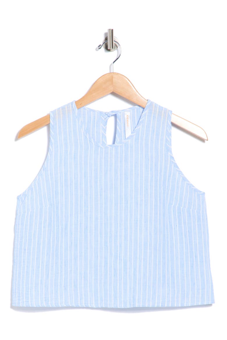 Stripe Sleeveless Cotton Top, Alternate, color, CHAMBRAY