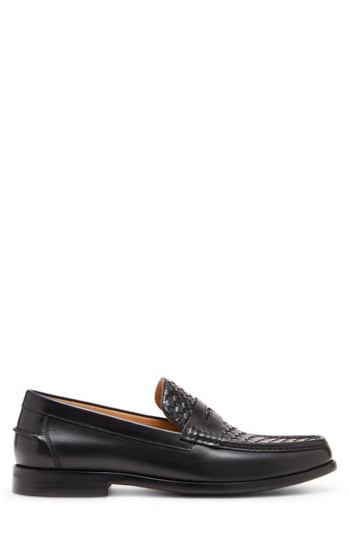 Steve Madden Aryton Woven Penny Loafer In Black