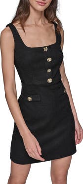 KARL LAGERFELD PARIS Tweed Knit A-Line Dress