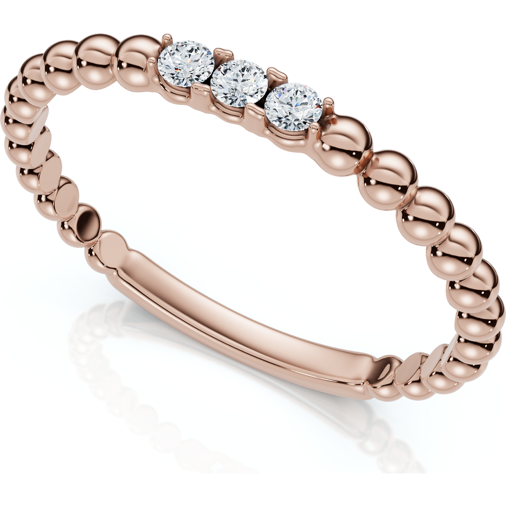 Bliss Diamond Beaded Diamond Stackable Accent Anniversary Ring 14k Gold Or Platinum Lab Grown