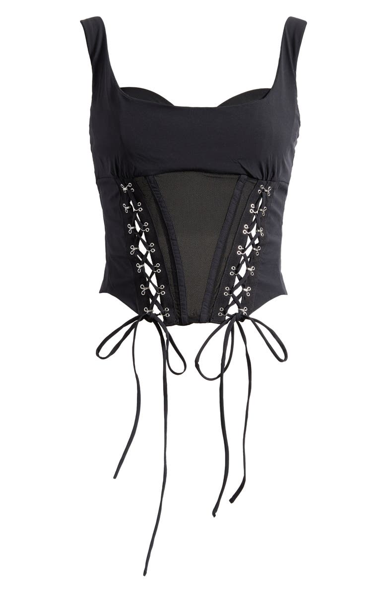 Mistress Rocks Lace-Up Corset Top, Alternate, color, 