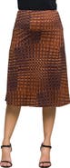 24seven Comfort Apparel Geometric Print Knee Length Skirt