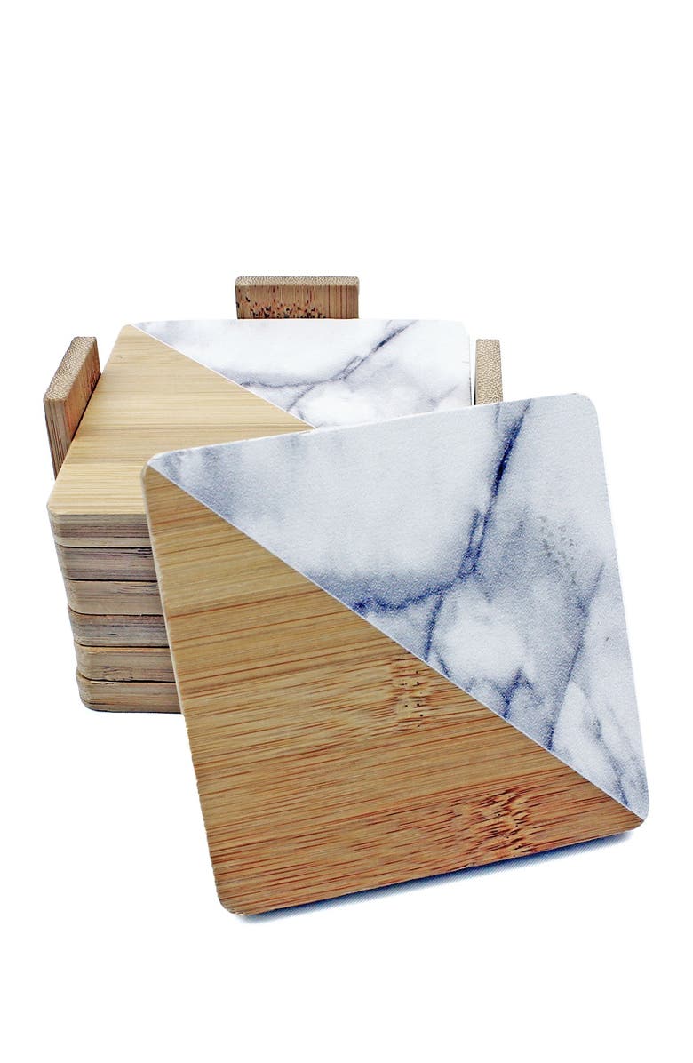 BergHOFF Bamboo Two-Tone 8-Piece Bamboo Coaster Set, Alternate, color, 