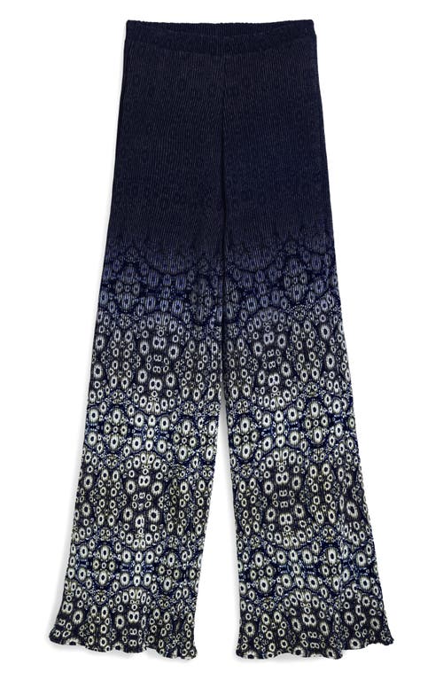 Desigual Flare Leg Pull-on Pants In Navy Blue