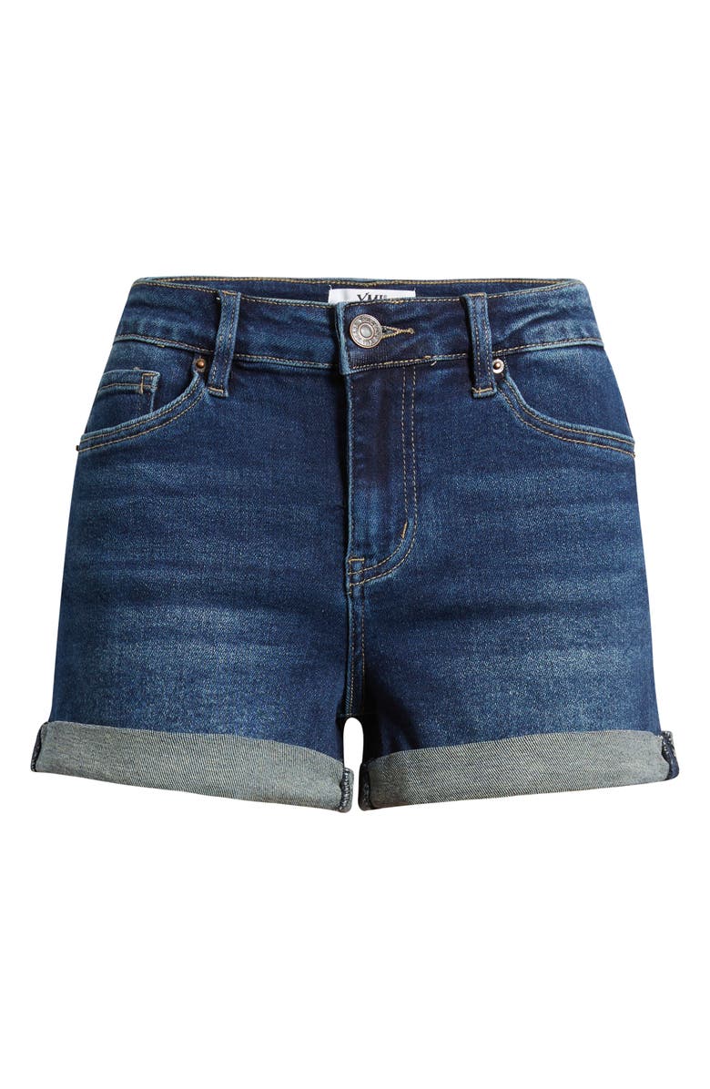 YMI Cuffed Denim Shorts, Main, color,