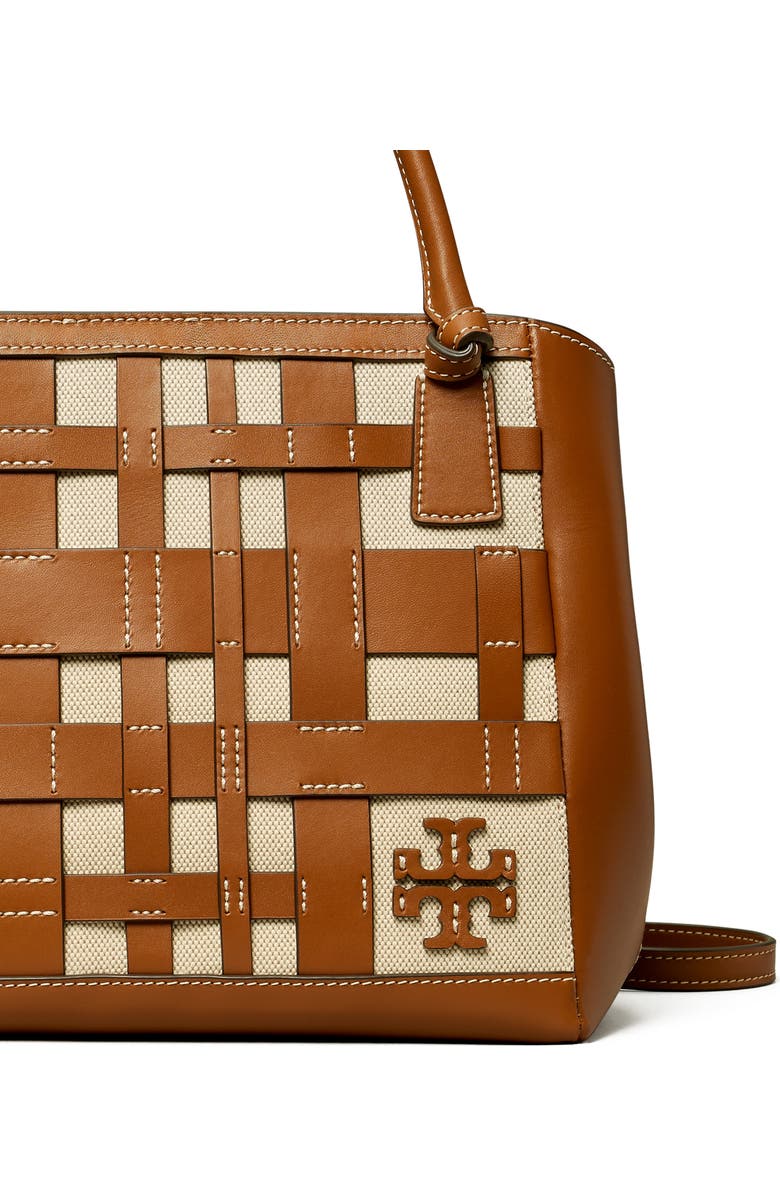 Tory Burch McGraw Canvas & Leather Woven Satchel, Alternate, color,