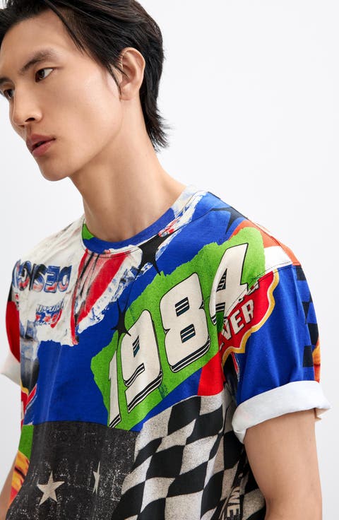 Printed Racing Graphic T-Shirt