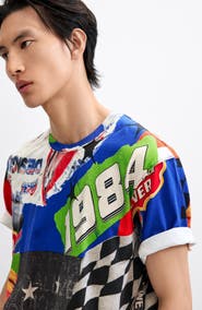 Desigual Printed Racing Graphic T-Shirt