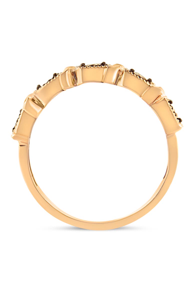 10K Rose Gold Flashed Silver Miracle-Set 1/4 Ctw Diamond 5-Stone Band Ring, Alternate, color, Rose Gold over Silver