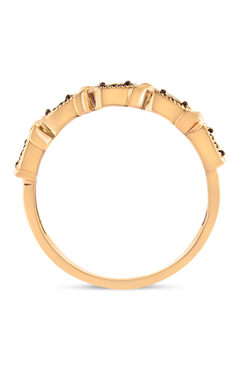 Haus of Brilliance 10K Rose Gold Flashed Silver Miracle-Set 1/4 Cttw Diamond 5-Stone Band Ring, Alternate, color, Rose Gold Over Silver