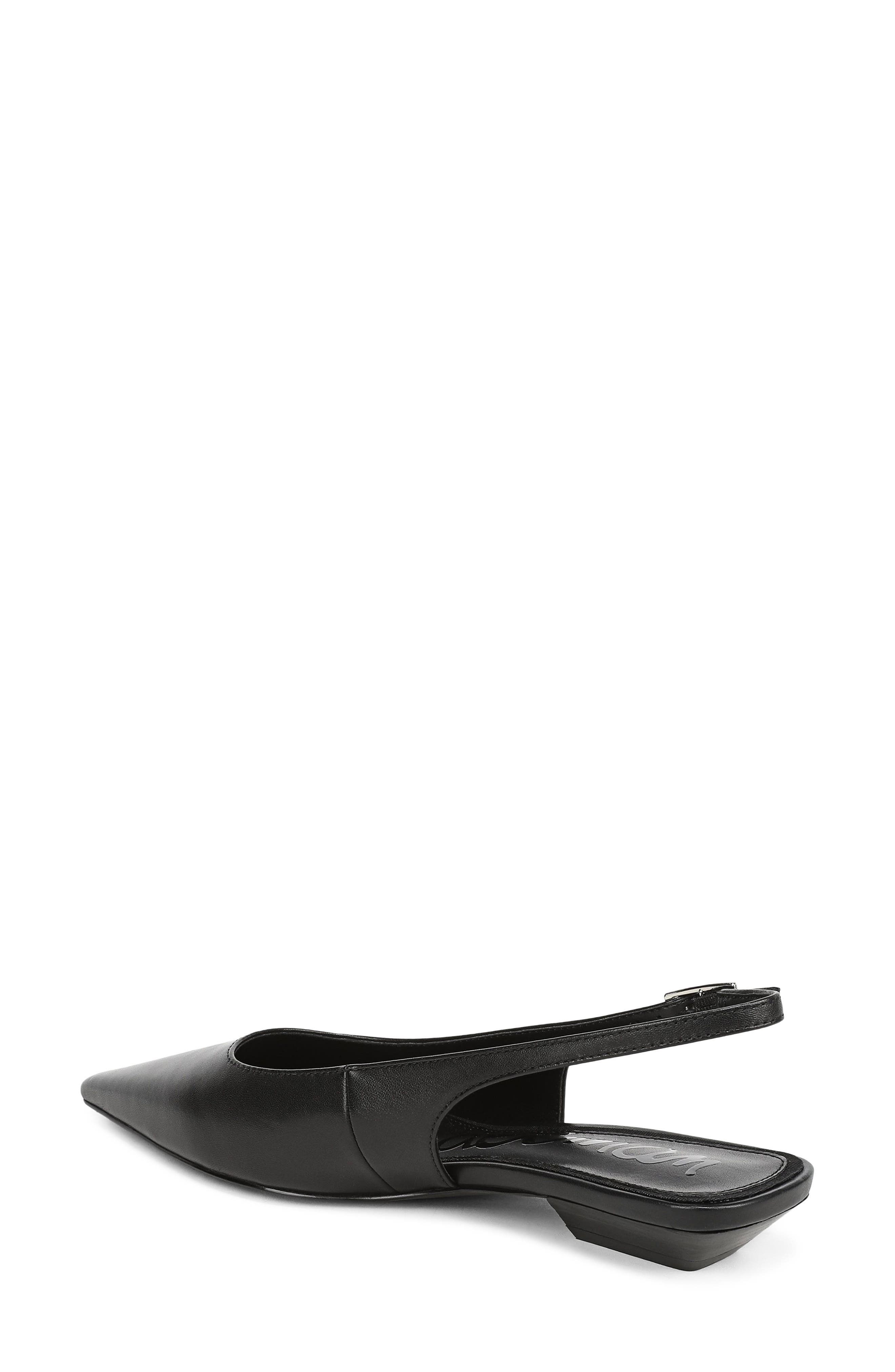 Netty Slingback Pointed Toe Flat, Alternate, color, BLACK