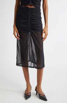 DIESEL® O-Ira Ruched Tulle Midi Skirt