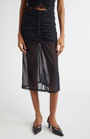 DIESEL® O-Ira Ruched Tulle Midi Skirt