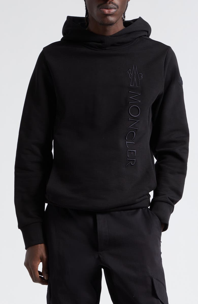 Moncler Embroidered Cotton Logo Hoodie, Main, color, 