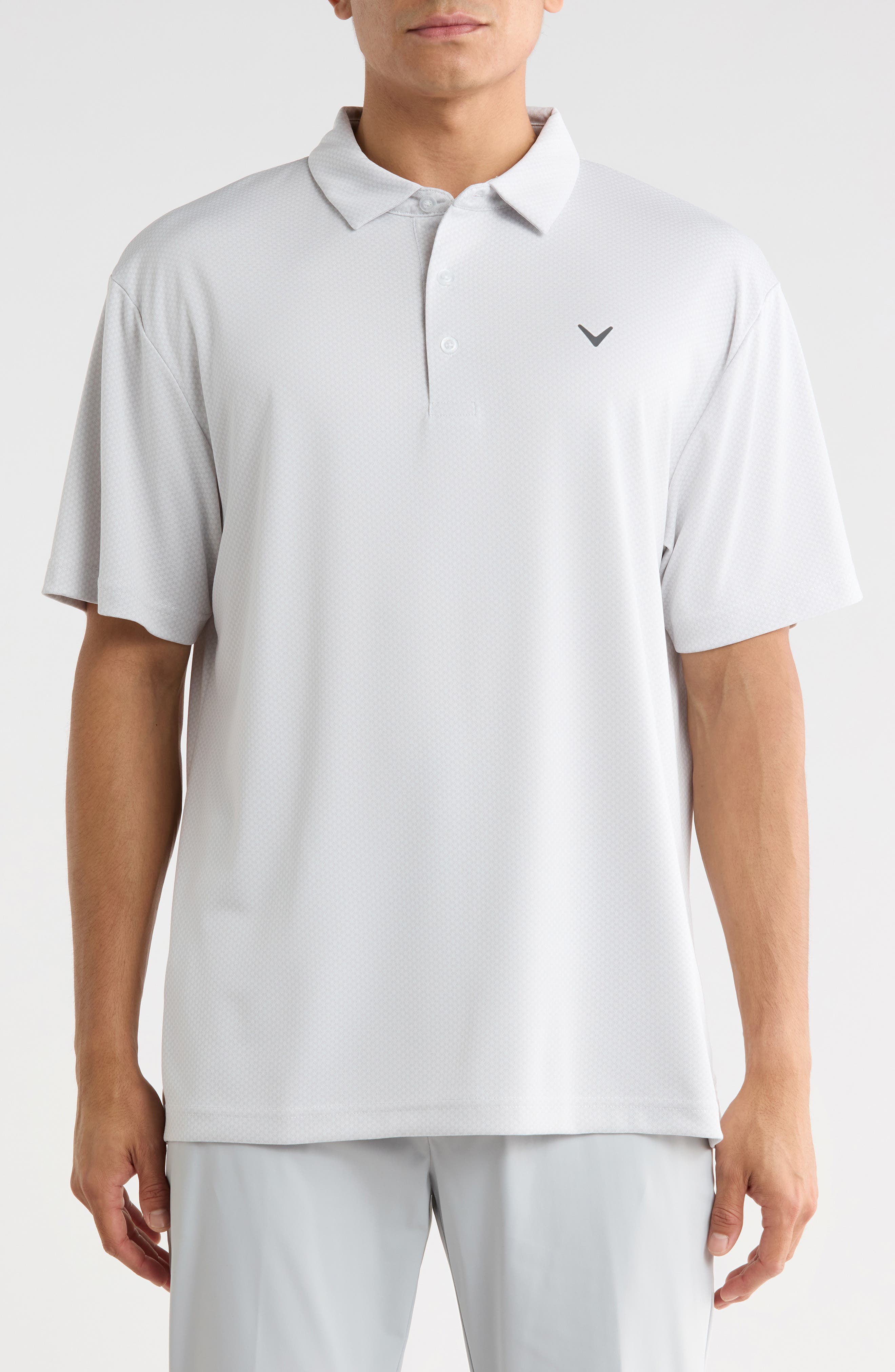 Geometric Jacquard Short Sleeve Polo