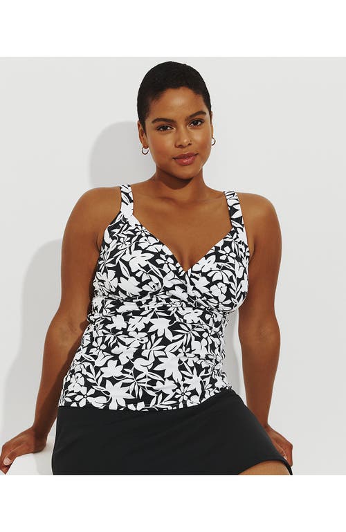 LANDS' END LANDS' END WRAP UNDERWIRE TANKINI TOP SWIMSUIT