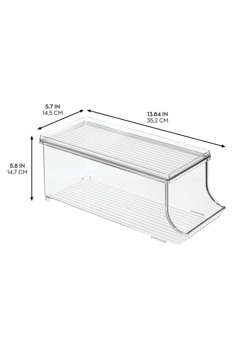 Soda Can Organizer with Lid for Pantry or Refrigerator - Set of 4 - Clear, Alternate, color, Clear